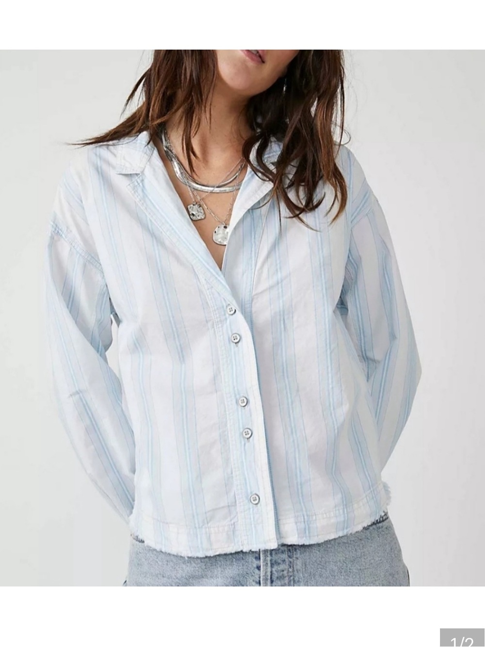 Free People Kelia Stripe Trapeze Shirt